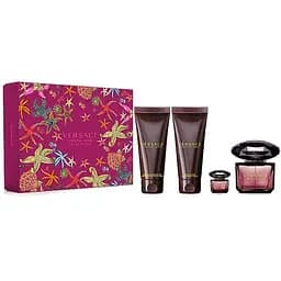 Подарунковий набір Versace Crystal Noir туалетна вода 90 мл, гель для душу, лосьйон для тіла, атюра
