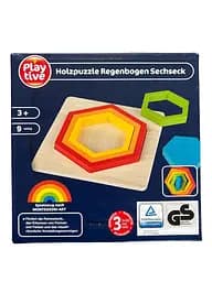 Деревянная головоломка Монтессори Play tive радужный шестигранник