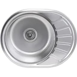 Кухонна мийка Рlatinum 5745 з нержавіючої сталі 0.6 мм овальна 57x45 см сатин (000009022)