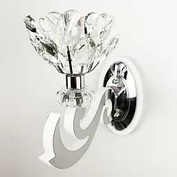 Бра в хромовому корпусі із кришталевою квіткою Line F 86529/1 CH