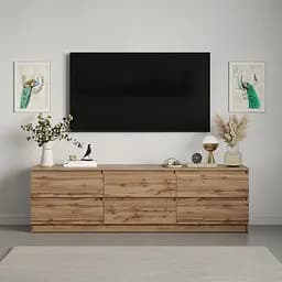 Тумба під телевізор MebelStar Нео 6Ш 180x43x53 см Дуб тахо (MBS-1297) - мініатюра 2