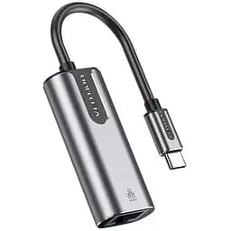 Переходник USB3.1 Type-C to Ethernet RJ45 1000Mb Aluminum black Vention (CFNHB)