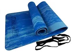 Коврик для йоги и фитнеса EasyFit s-EVA Mat 8 мм Синий