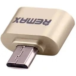 Адаптер-перехідник OTG Remax RA-OTG мама USB-A тато micro-USB золотистий