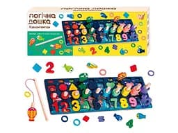 Дерев'яна логічна дошка-сортер з магнітною рибалкою, WToys - мініатюра 1