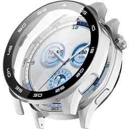 Чехол-накладка DK для Huawei Watch GT 5 46mm Пластик Soft-Touch Glass Full Cover (silver)