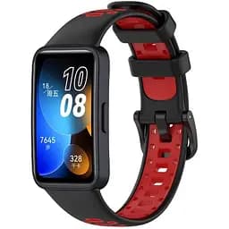 Ремінець DK CDK для Huawei Band 10 Silicone Sport Band Nike (016452) (black / red) - мініатюра 2