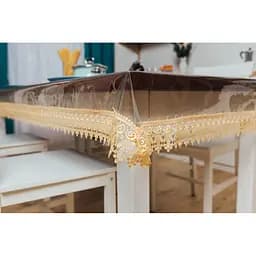 Силиконовая скатерть с золотым кружевом 7 см 360х180 см