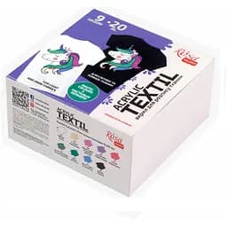 Набір фарб для розпису тканин UNICORN 9×20 мл пастельні кольори Rosa Talent