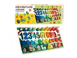 Логічна дерев’яна дошка-сортер зі шнурівкою, WToys - мініатюра 1