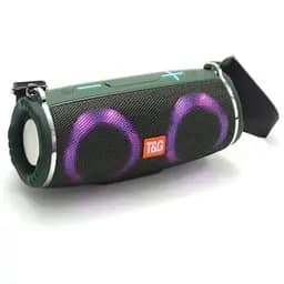 Портативна бездротова Bluetooth-колонка T&G TG642 з потужним звучанням, LED-підсвіткою та ремінцем для перенесення Зелений