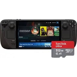 Игровая консоль Valve Steam Deck OLED 512 ГБ Black + Карта памяти SanDisk Ultra 512 ГБ