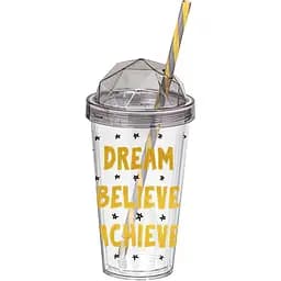 Стакан Herevin Dream с трубочкой и двойной стенкой 540 мл (161349-009)