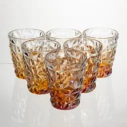 Набір скляних склянок 6 штук 250 мл для лимонадів соку води коктейлів склянки скляні для напоїв Золотистий Yiwu HP-19-192