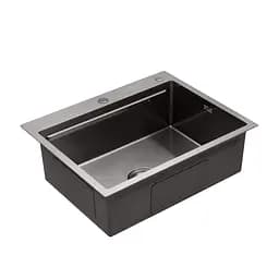 Кухонна мийка Kroner KRP Schwarze - 6350HM PVD (3.0/1.0 мм) CV031453, Чорний - мініатюра 3