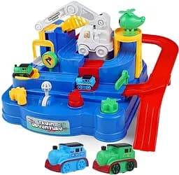 Парковка T 901 A с тремя видами транспорта, многофункциональная площадка для игр и парковки.