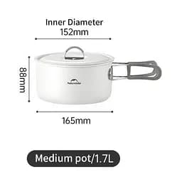 Каструля із керамічним антипригарним покриттям Naturehike CNK2450CF013, 1.7 л, алюміній - мініатюра 2