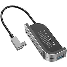 Usb-хаб Baseus Bend Angle No.7 Multifunctional Type-C Converter Темно-сірий