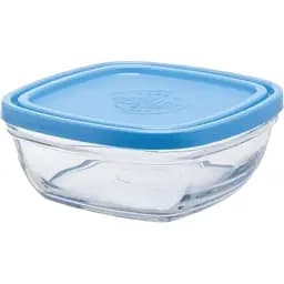 Контейнер Duralex Lys Carre квадратний з синьою кришкою 14х14 см 610 мл (9021AM06)