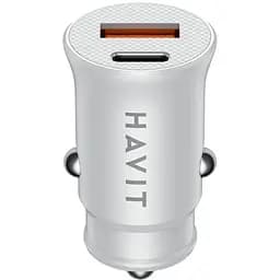 Автомобільний зарядний пристрій Havit HV-CC2022 20W USB+USB-C white (HV-CC2022) - мініатюра 2