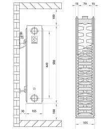 Радіатор сталевий Koer 22х500х700.S бічне підключення RAD055 - мініатюра 2