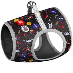 Шлея для собак м'яка Waudog Clothes з QR паспортом NASA, XS1, 24-27х18-20 см