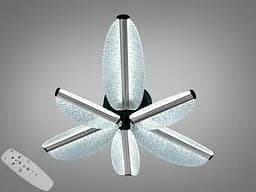 Стельова LED люстра Diasha 2407/3+3CG хром 65 W з пультом диммер 67 см 11-17 м2