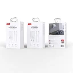 Мережевий зарядний пристрій XO CE25 PD25W USB-C Fast Charger Type-C cable Білий - мініатюра 6