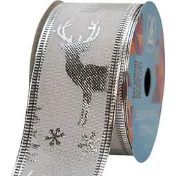 Декоративна стрічка Devilon поліестер в рулоні з фольгою 3.8 см 3 м срібляста (082734)