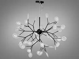 Эклектичная, впечатляющая подвесная люстра "Светлячок", 45 ламп, черная