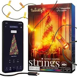 Twinkly Гірлянда Smart LED Twinkly Strings Candle RGB 200 IP20 12м USB-C кабель зелений без БЖ