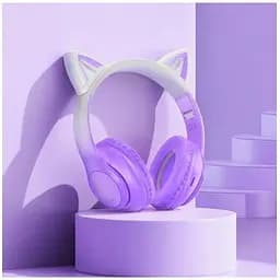 Навушники бездротові Hoco Cat Ears BT Headphones W42 з вушками біло-рожеві - мініатюра 7