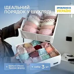 Набір органайзерів ORGANIZE  для білизни 2 шт (білий)