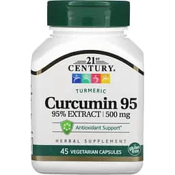 Натуральна добавка 21st Century Curcumin 95 500 mg, 45 вегакапсул
