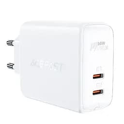 Адаптер живлення мережевий ACEFAST GaN A29 на 2 Type-C виходу потужністю 50W білий - мініатюра 3