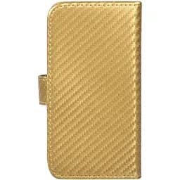 Чохол-книжка Toto Book Carbon Fiber Universal Cover 4.7-5.3" Gold - мініатюра 3