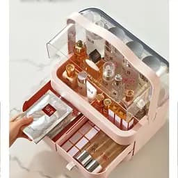 Настільний органайзер для косметики XPRO YM206-2 Three Drawers 4 секції великий рожевий (MER-14976_840) - мініатюра 3