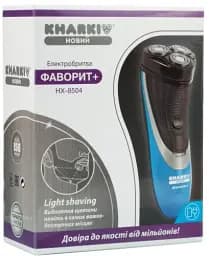 Електробритва Новий Харків НХ-8504 Фаворит+ Blue, 3W, роторна, сухе гоління, 3 головки для гоління, подвійні леза, плаваюча конструкція ножів, повторение контуров лица, живлення мережа/акумулятор, індикатор роботи/включення, тример для скронь - мініатюра 2