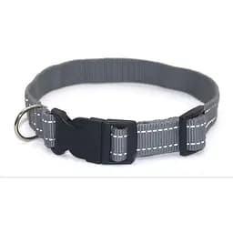 Нашийник для собак Zoo-hunt Неон капроновий світловідбиваючий ок 2,0 см 28-42 см сірий