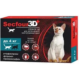 Краплі протипаразитарні Fipromax Secfour 3D для котів до 4 кг 0.5 мл 2 шт. - мініатюра 2