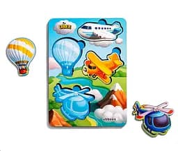 Деревянный пазл "Транспорт-1" (фон с подсказкой), 16*12*0,6см.