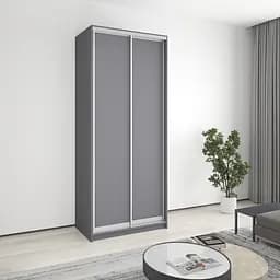 Шкаф-купе двухдверный MebelStar Стандарт AL 2ДСП 100x45x240 см Антрацит (MBS-3546)