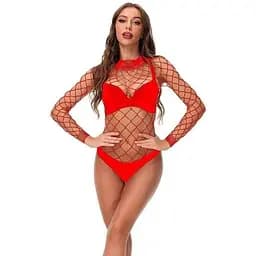 Боді-сітка з коміром M/L Червоний K0627-2