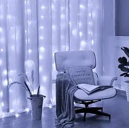 Новорічна світлодіодна гірлянда-штора Роса 2x2 м з 160 білими LED-лампочками та живленням USB - мініатюра 3