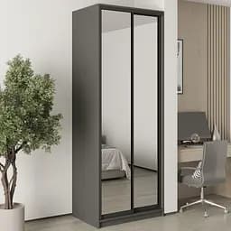 Шкаф-купе двухдверный MebelStar Стандарт BG 2 Зеркала 90x60x240 см Антрацит (MBS-10362)