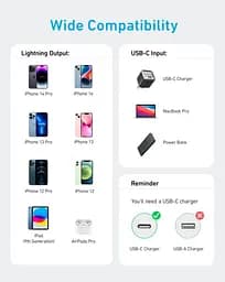 Кабель Anker 322 USB-C to Lightning - 0.9m Nylon White teh0022028 - мініатюра 3