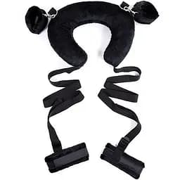 Бондажний BDSM-набір для рук, ніг та шиї One Size Чорний