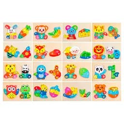 Деревянная игрушка Пазлы животные, 22.5x15x1 см (в ассортименте)