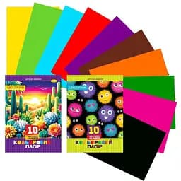 Набір кольорового паперу одностороннього Апельсин АП-1218 10 арк.