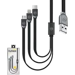 Кабель WK Platinum 3в1 мicro/Lightning/Type-C WDC-010 1м черный